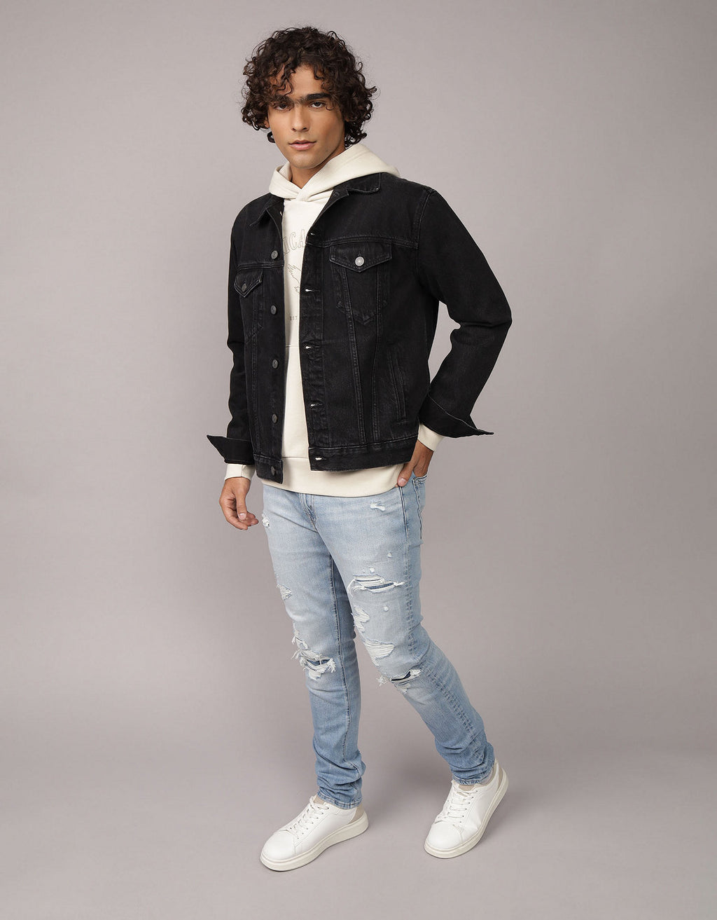 Casaca Denim de mezclilla para hombre. - Negro 0106_1750_081_of
