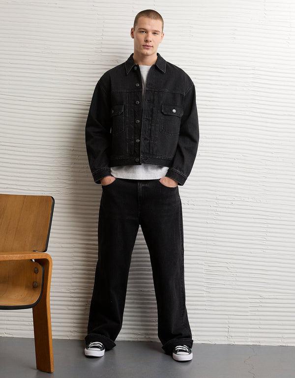 Chaqueta Trucker en Denim Ae - Negro