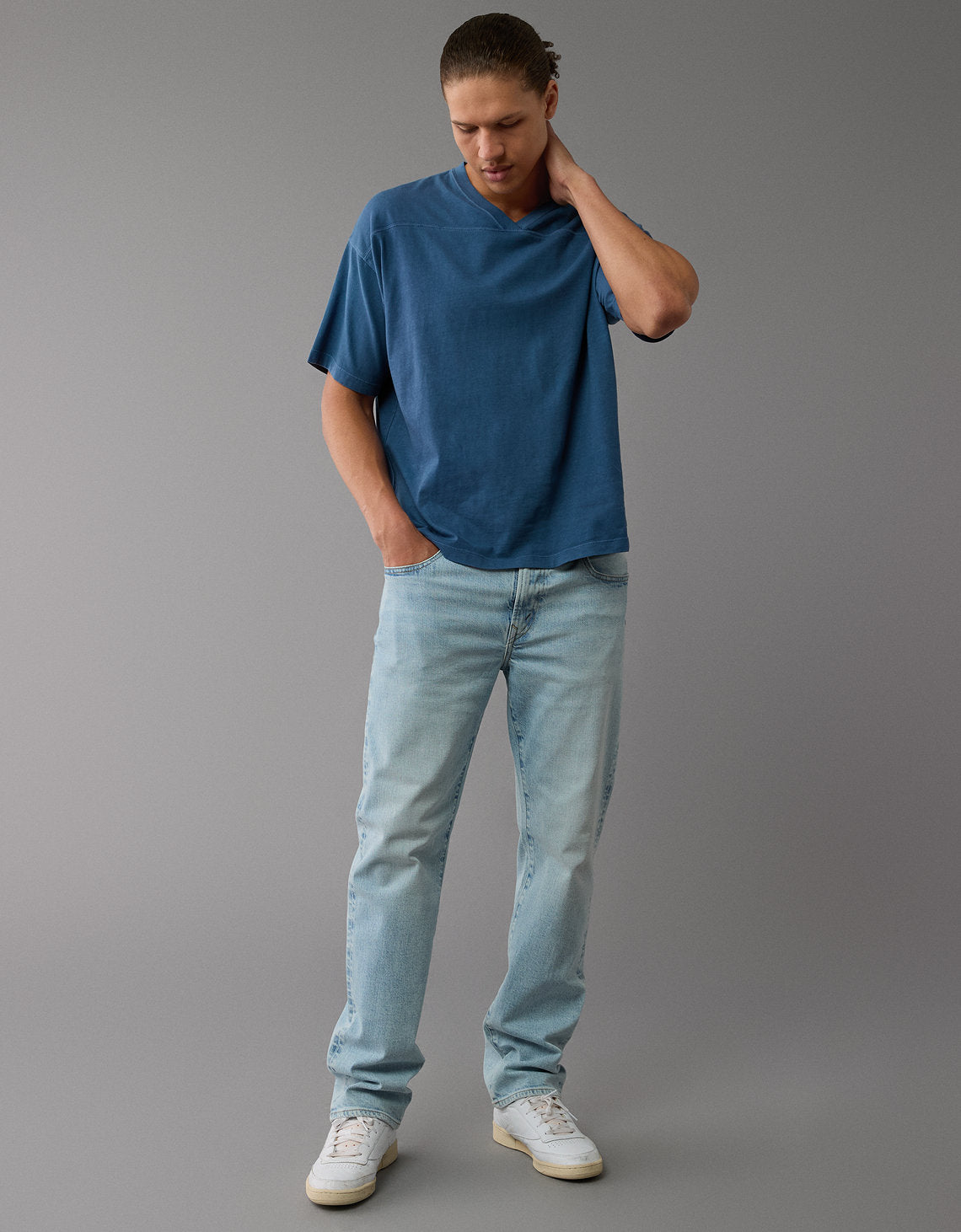 Jean Straight relajado Ae - Azul 0112_6839_929_of