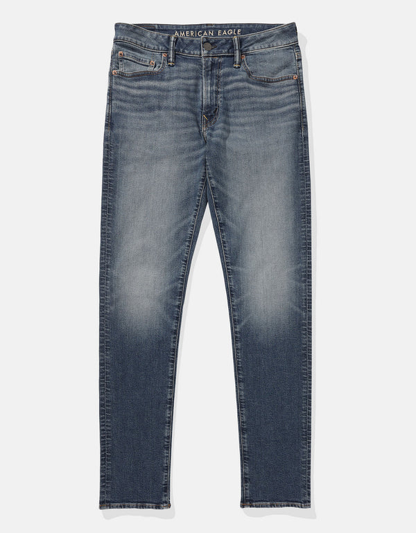 Jean Slim con Desgaste Hombre AE - Azul