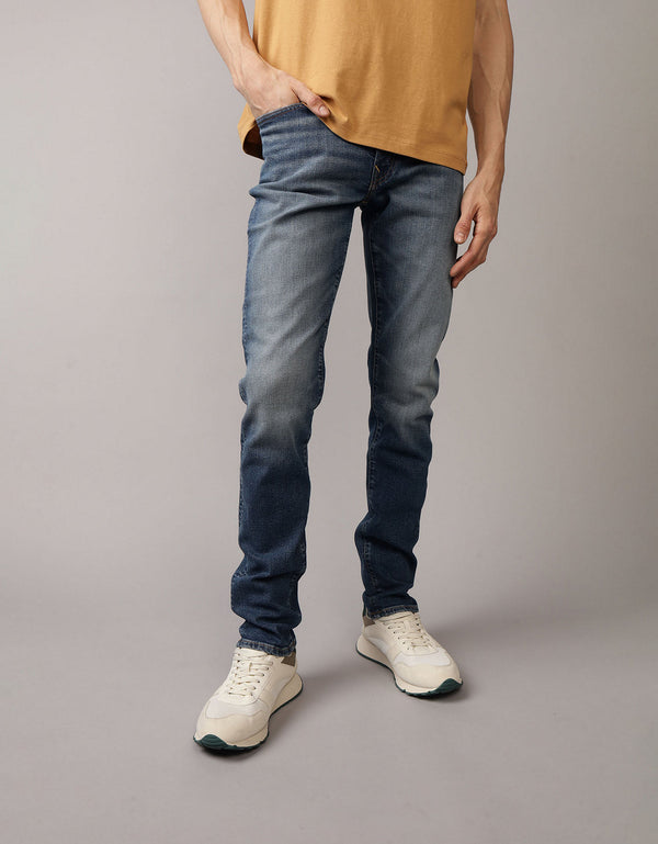 Jean Slim con Desgaste Hombre AE - Azul