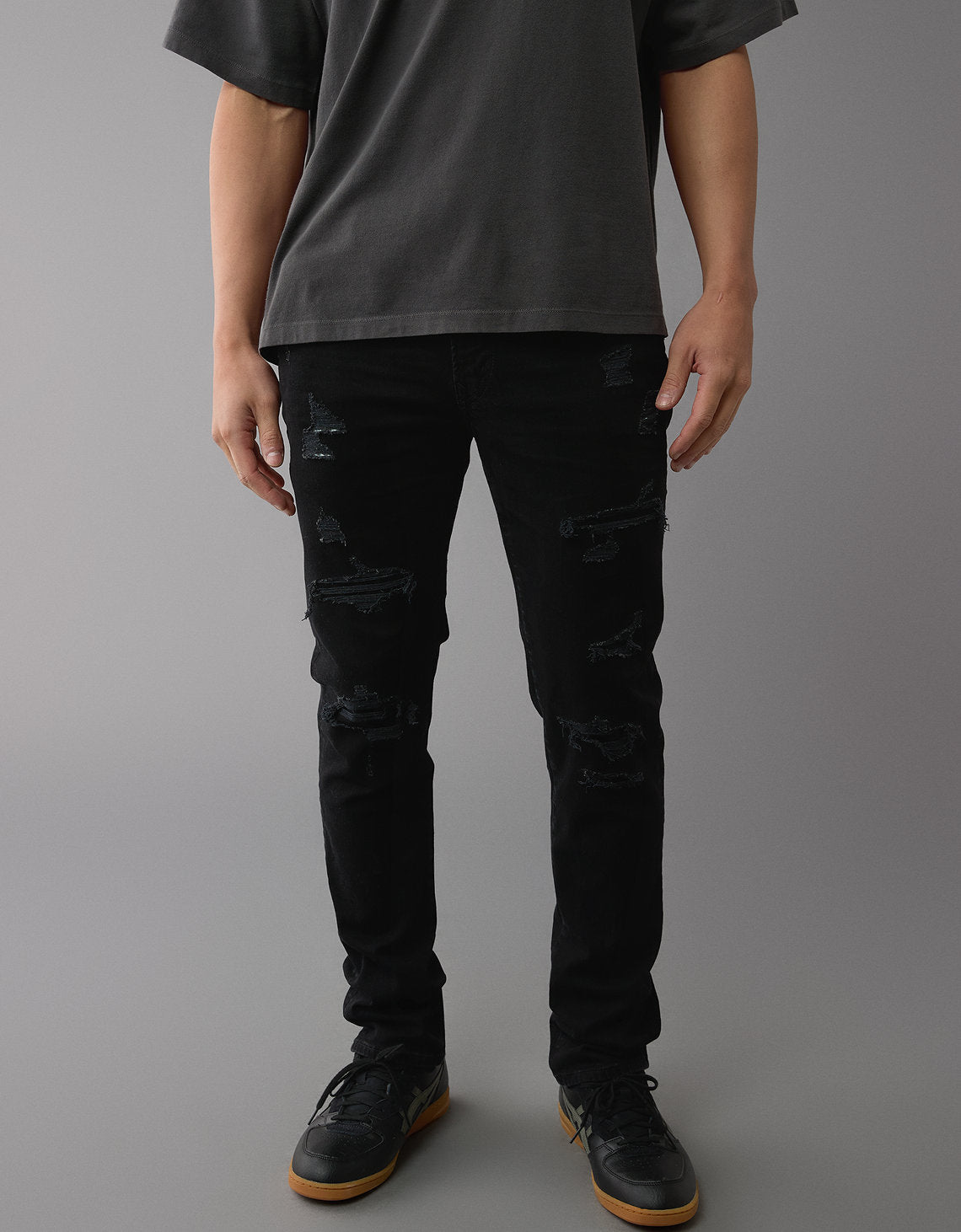 Jeans Slim Ripped Ae FLEX+ - Negro 0117_7074_055_of