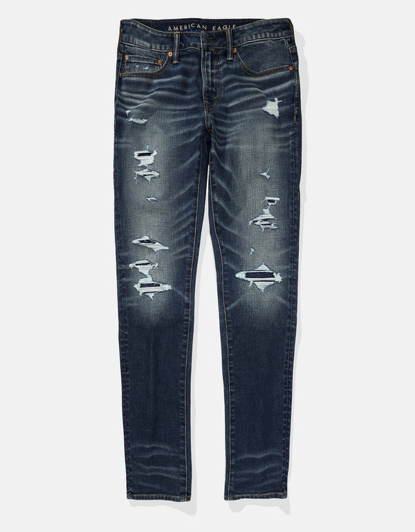 Jean Skinny con rotos Hombre AE - Negro