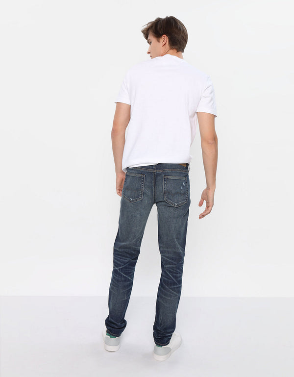 Jean Skinny con rotos Hombre AE - Negro