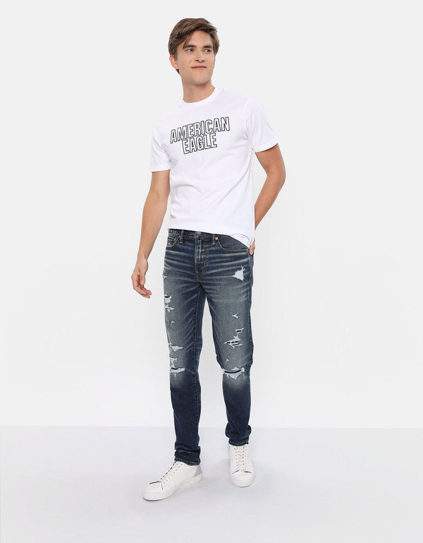 Jean Skinny con rotos Hombre AE - Negro