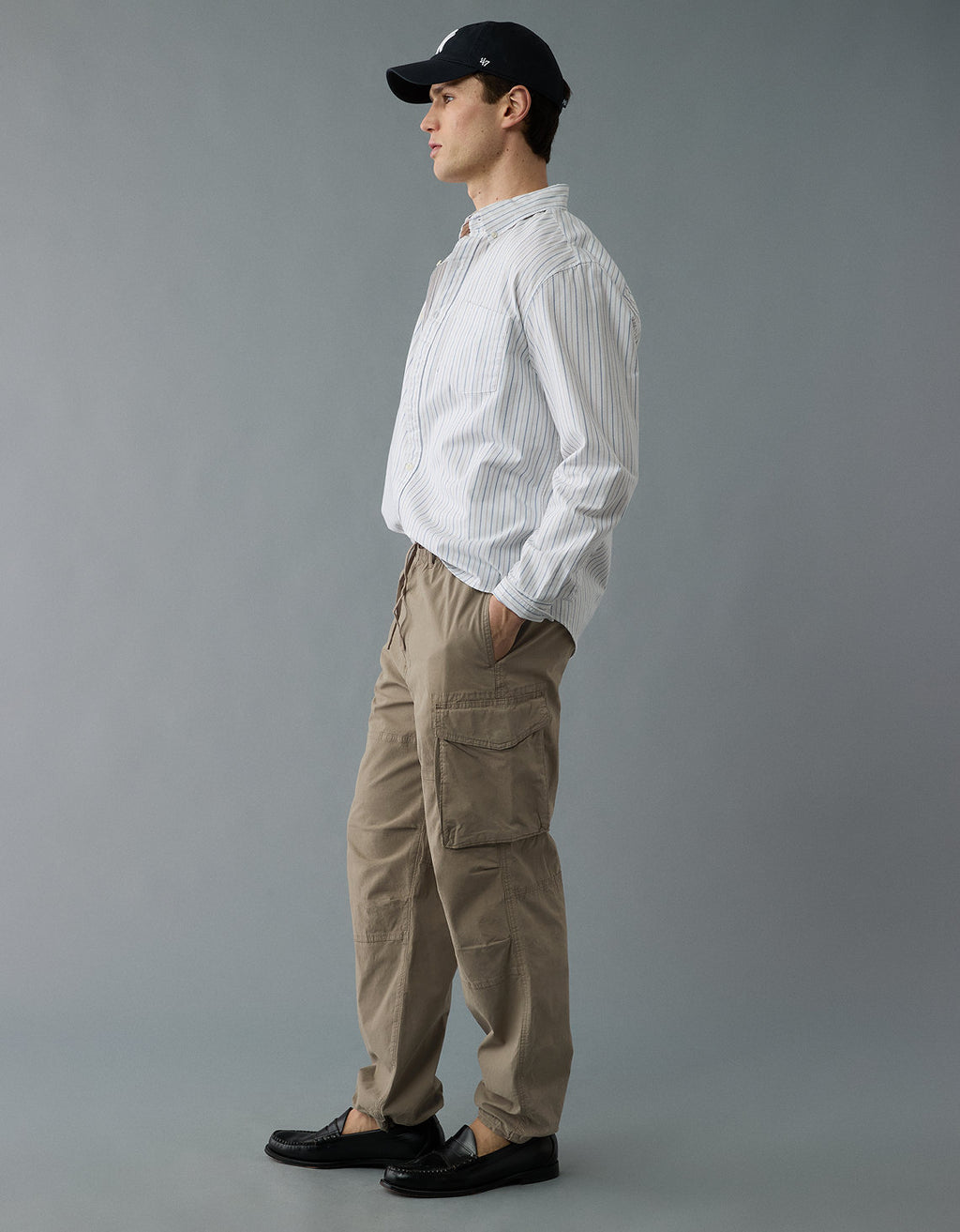 Pantalón Cargo Flex Holgado para Hombre - Caqui 0123_5057_219_os