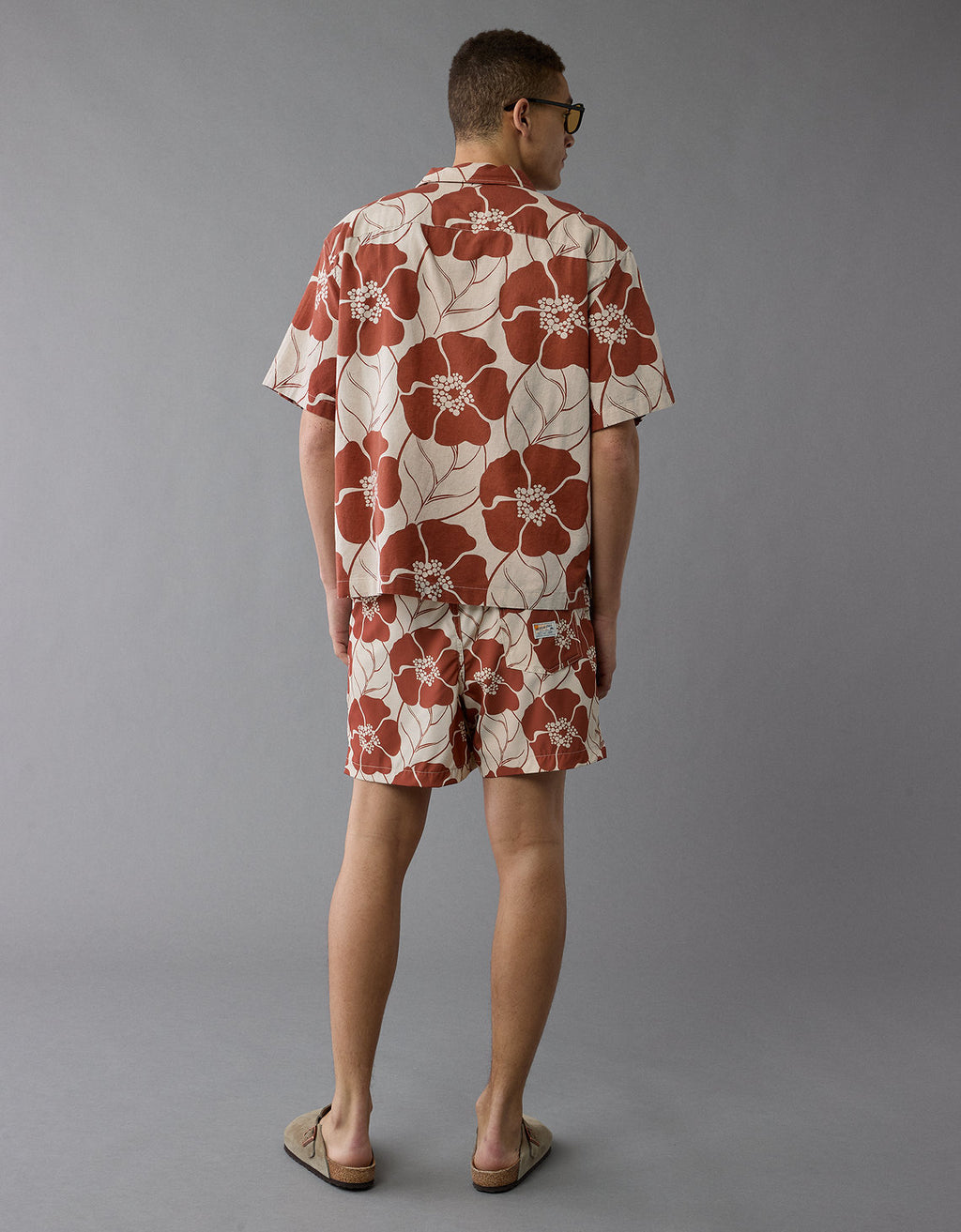 Short de baño con estampado de hombre AE - Rojo 0133_7888_620_ob
