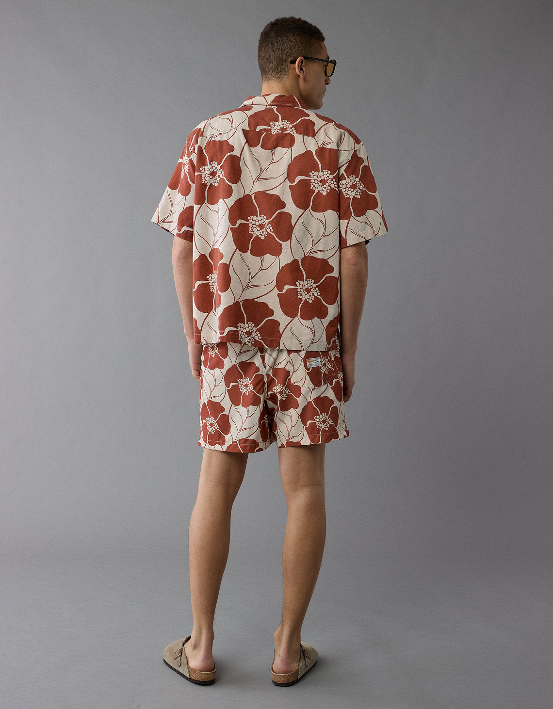 Short de baño con estampado de hombre AE - Rojo 0133_7888_620_ob