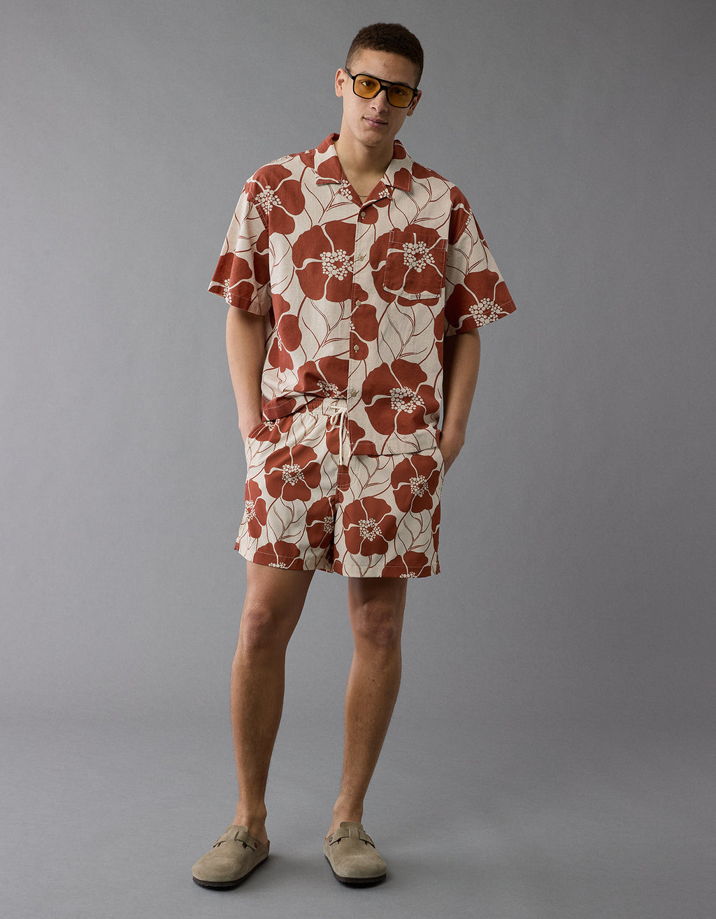 Short de baño con estampado de hombre AE - Rojo 0133_7888_620_of