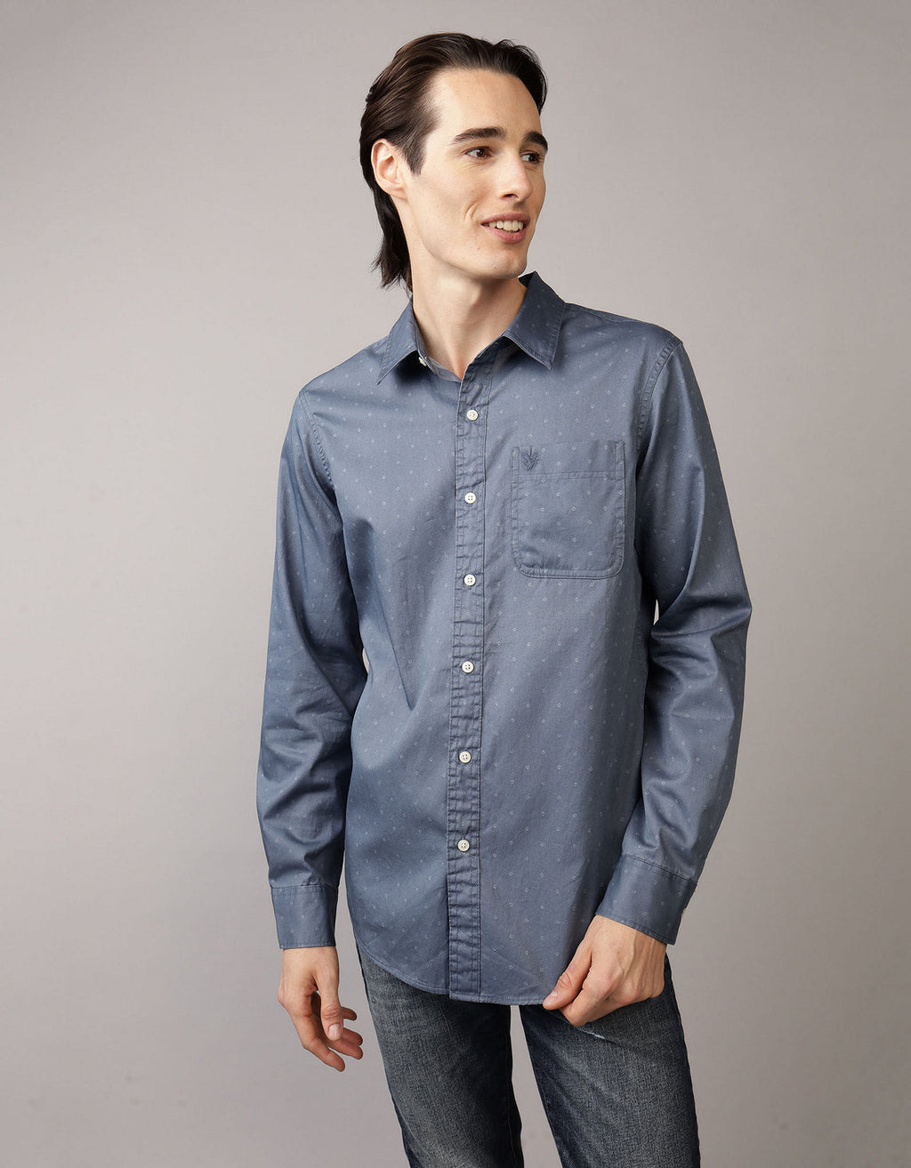 Camisa AE Slim fit Everyday - Azul 0150_2580_405_of