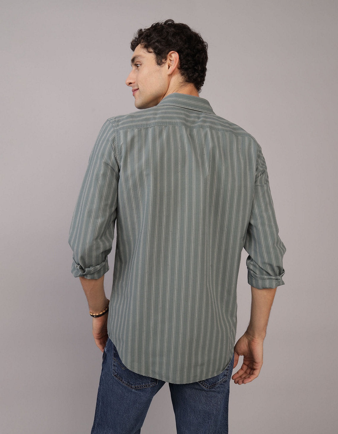 Camisa de Cuadros Manga Larga Hombre AE - Verde 0153_2642_300_ob