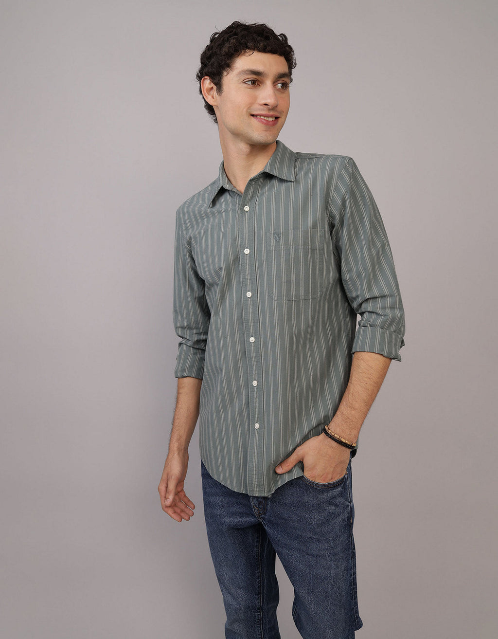 Camisa de Cuadros Manga Larga Hombre AE - Verde 0153_2642_300_of