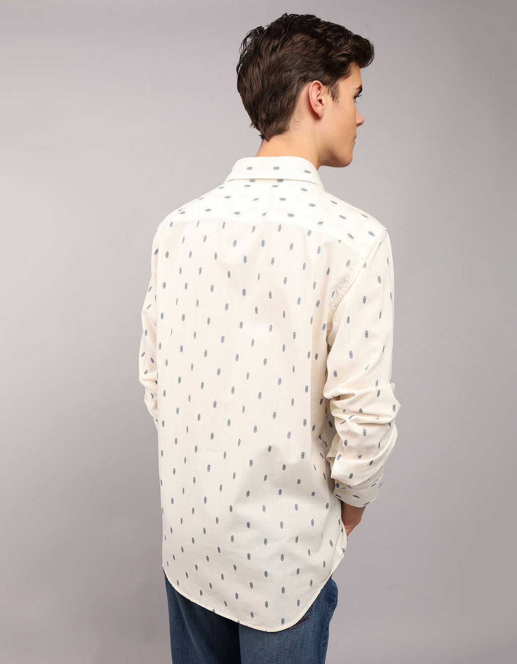 Camisa Oxford estampada Manga Larga Hombre AE - Generico 0153_2643_123_ob