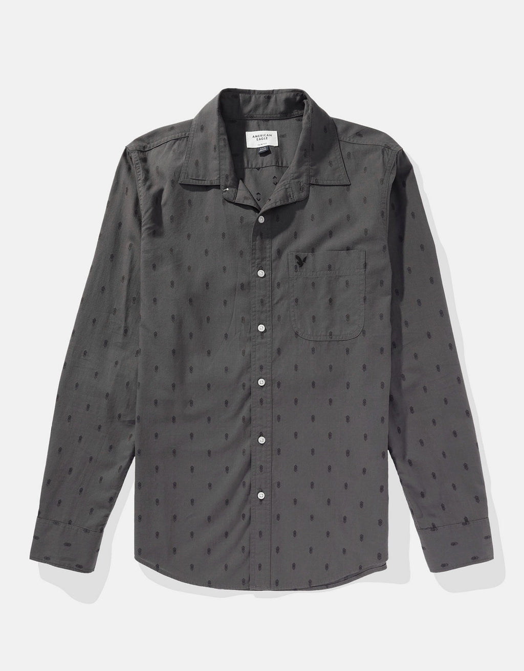Camisa Oxford estampada Manga Larga Hombre AE - Negro 0153_2643_167_f