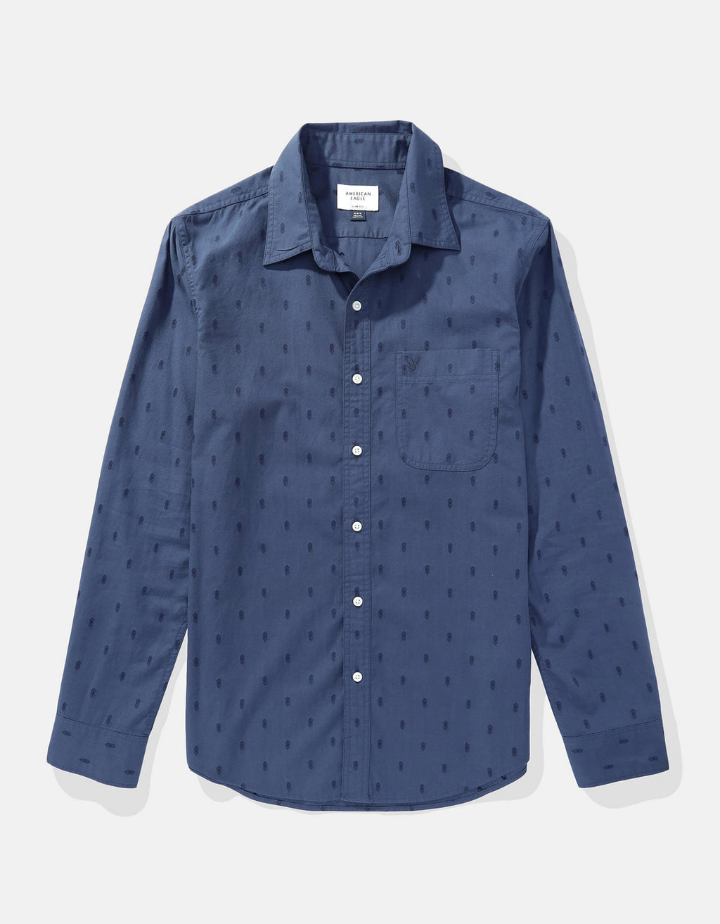 Camisa Oxford estampada Manga Larga Hombre AE - Azul 0153_2643_405_f