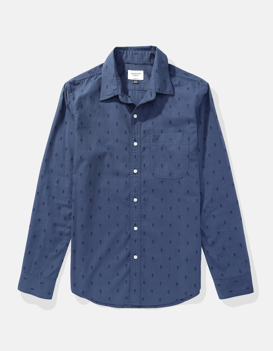 Camisa Oxford estampada Manga Larga Hombre AE - Azul 0153_2643_405_f