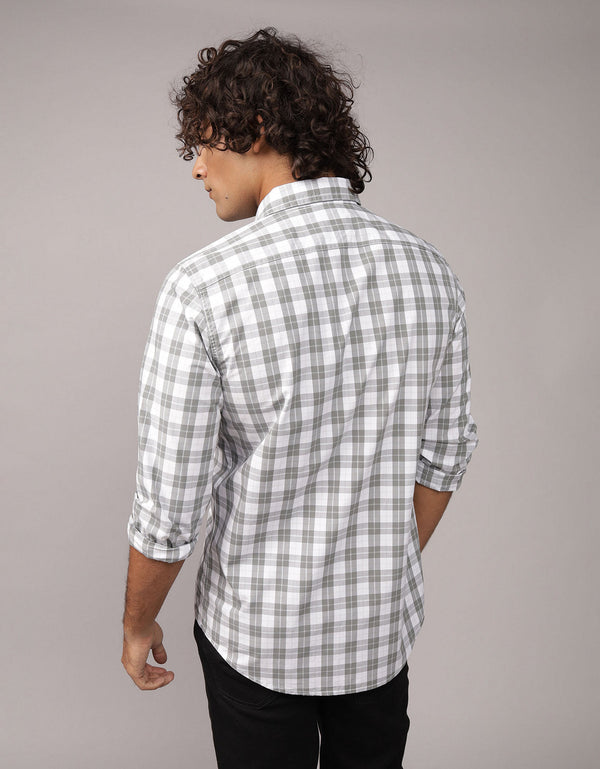 Camisa Everyday Slim Fit Manga Larga Ae - Gris
