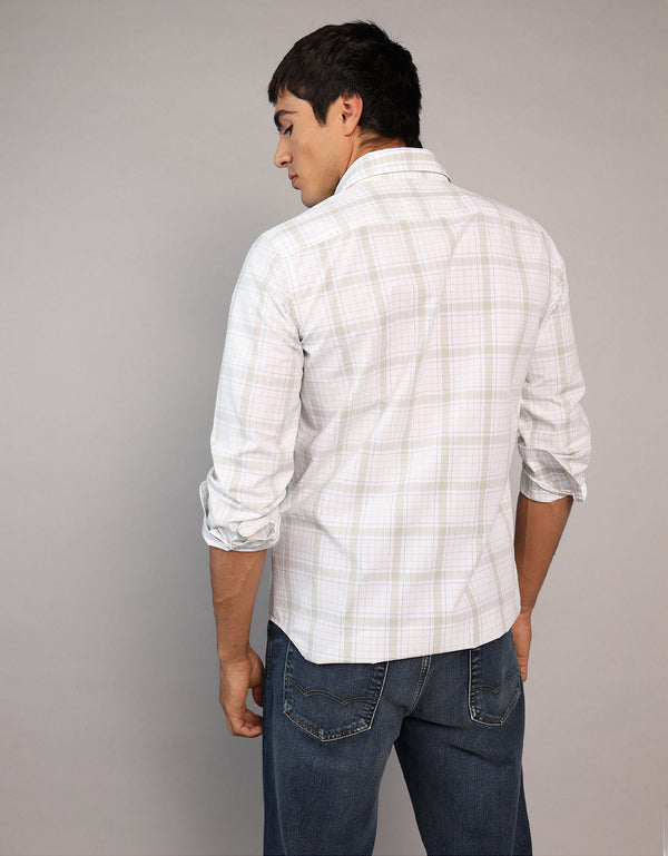 Camisa Everyday Slim Fit Manga Larga Ae - Beige 0153_2722_196_ob