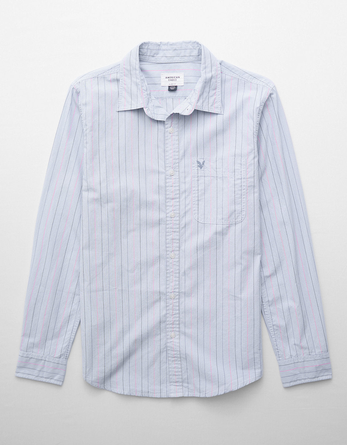 Camisa Everyday Slim Fit Manga Larga Ae - Azul 0153_2722_401_f
