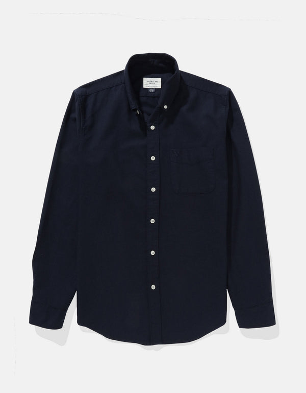 Camisa Everyday Slim Fit Manga Larga Ae - Azul