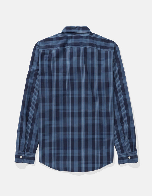Camisa Everyday Slim Fit Manga Larga Ae - Azul