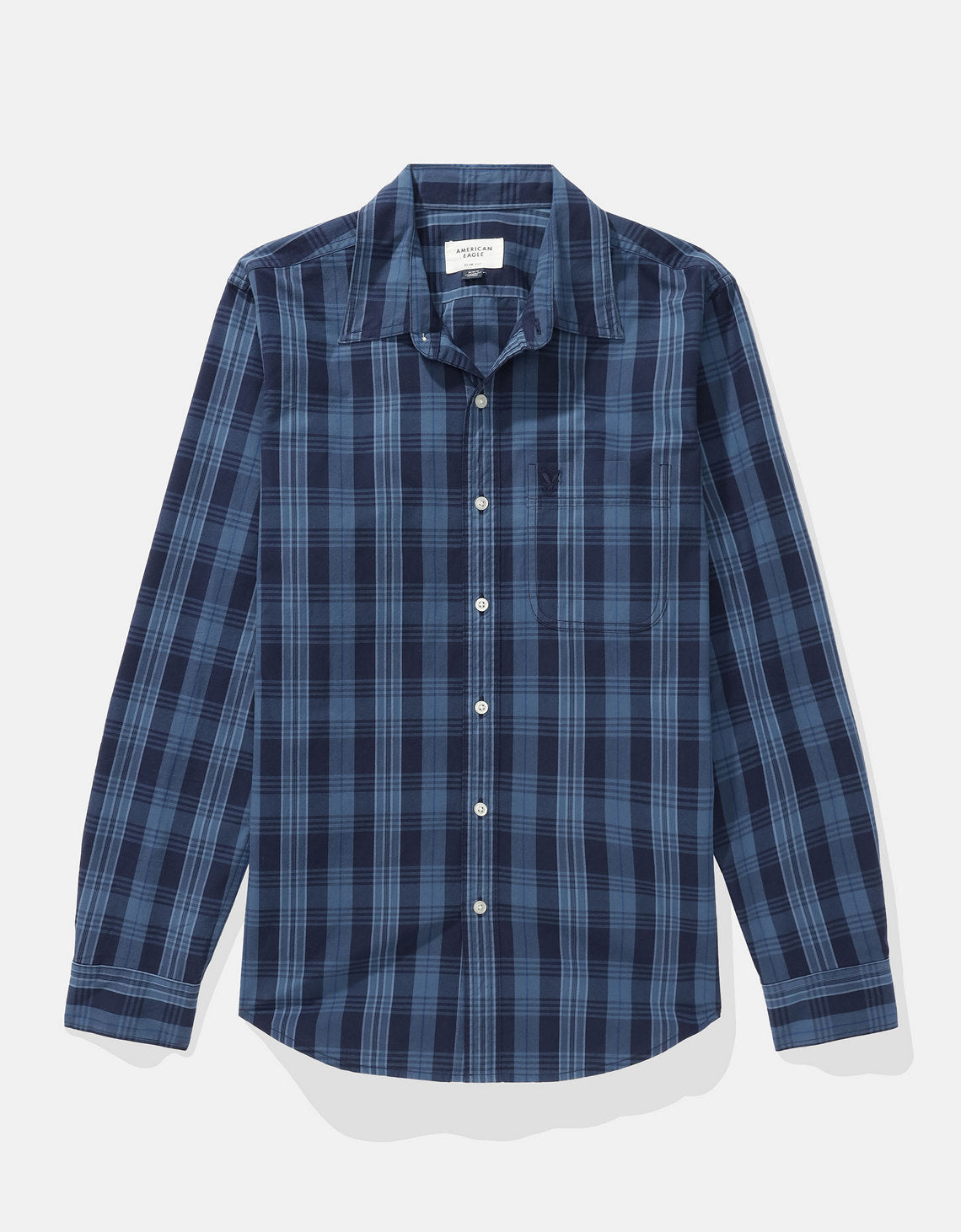 Camisa Everyday Slim Fit Manga Larga Ae - Azul 0153_2722_423_f