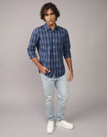 Camisa Everyday Slim Fit Manga Larga Ae - Azul 0153_2722_423_of