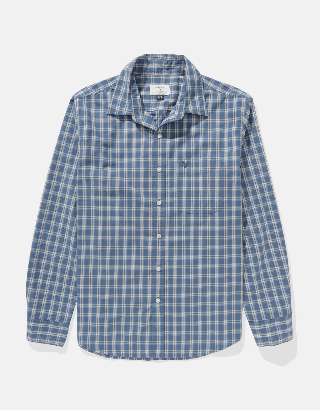 Camisa Everyday Slim Fit Manga Larga Ae - Azul 0153_2722_453_f