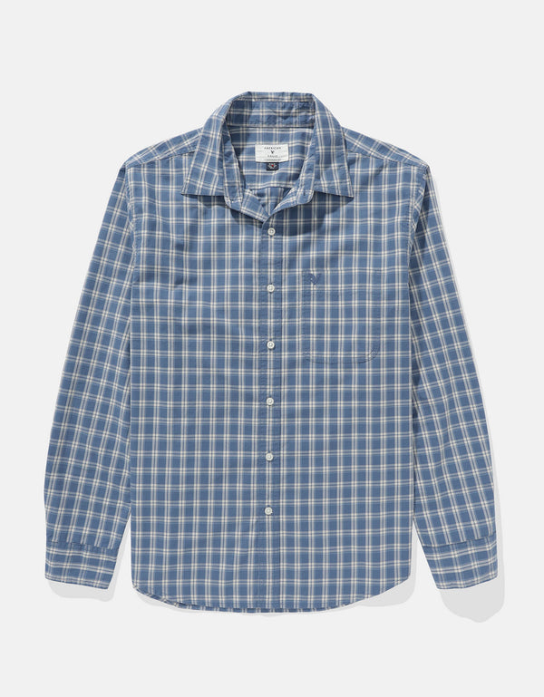Camisa Everyday Slim Fit Manga Larga Ae - Azul