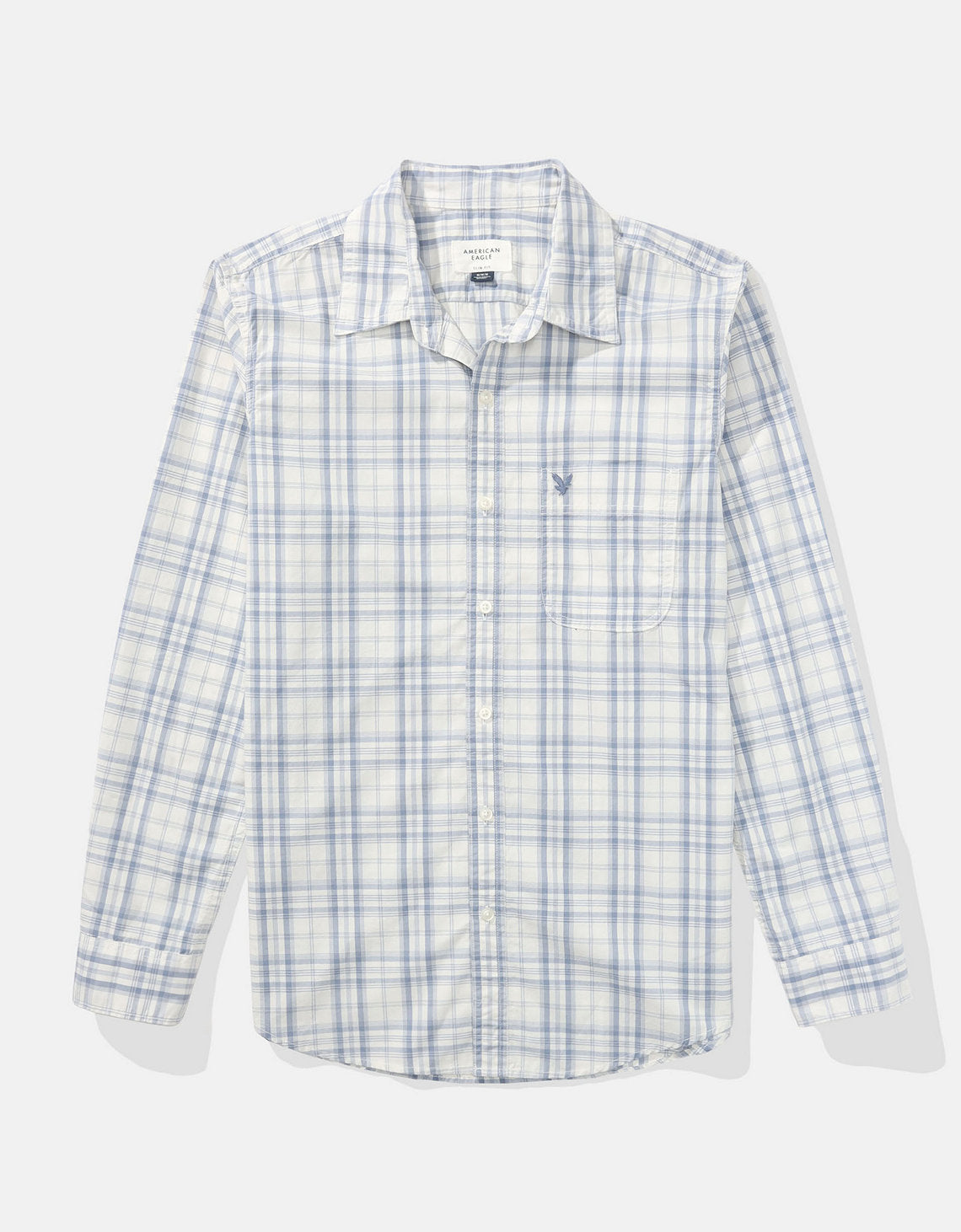 Camisa Everyday Slim Fit Manga Larga Ae - Azul 0153_2722_491_f