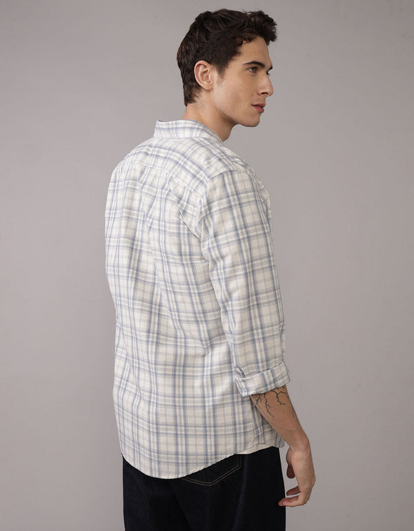 Camisa Everyday Slim Fit Manga Larga Ae - Azul