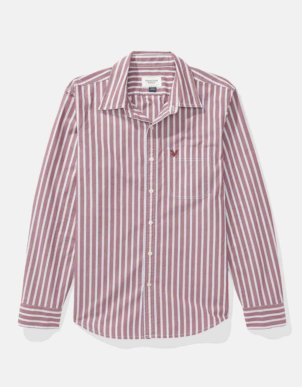 Camisa Everyday Slim Fit Manga Larga Ae - Rojo 0153_2722_663_f