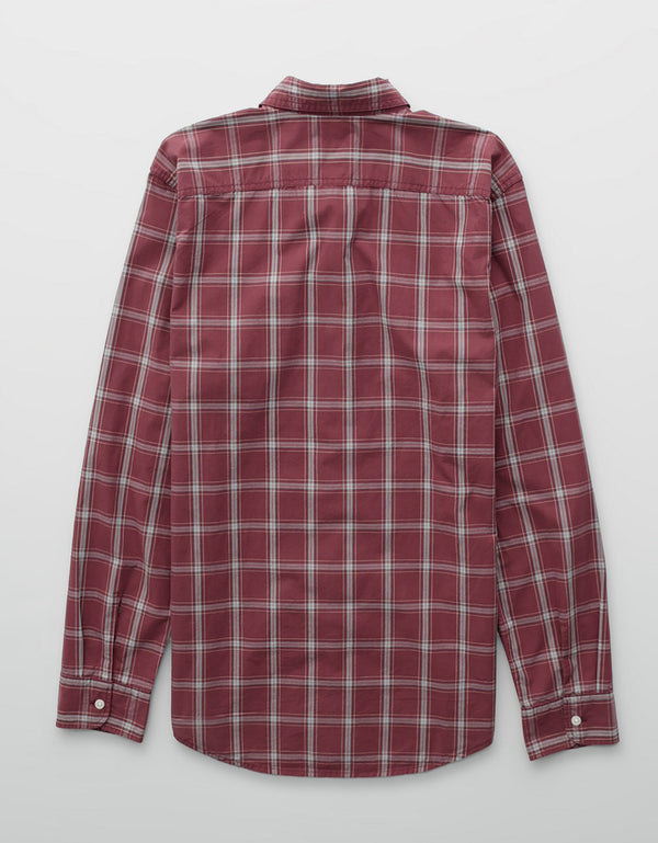 Camisa Everyday Slim Fit Manga Larga Ae - Rojo