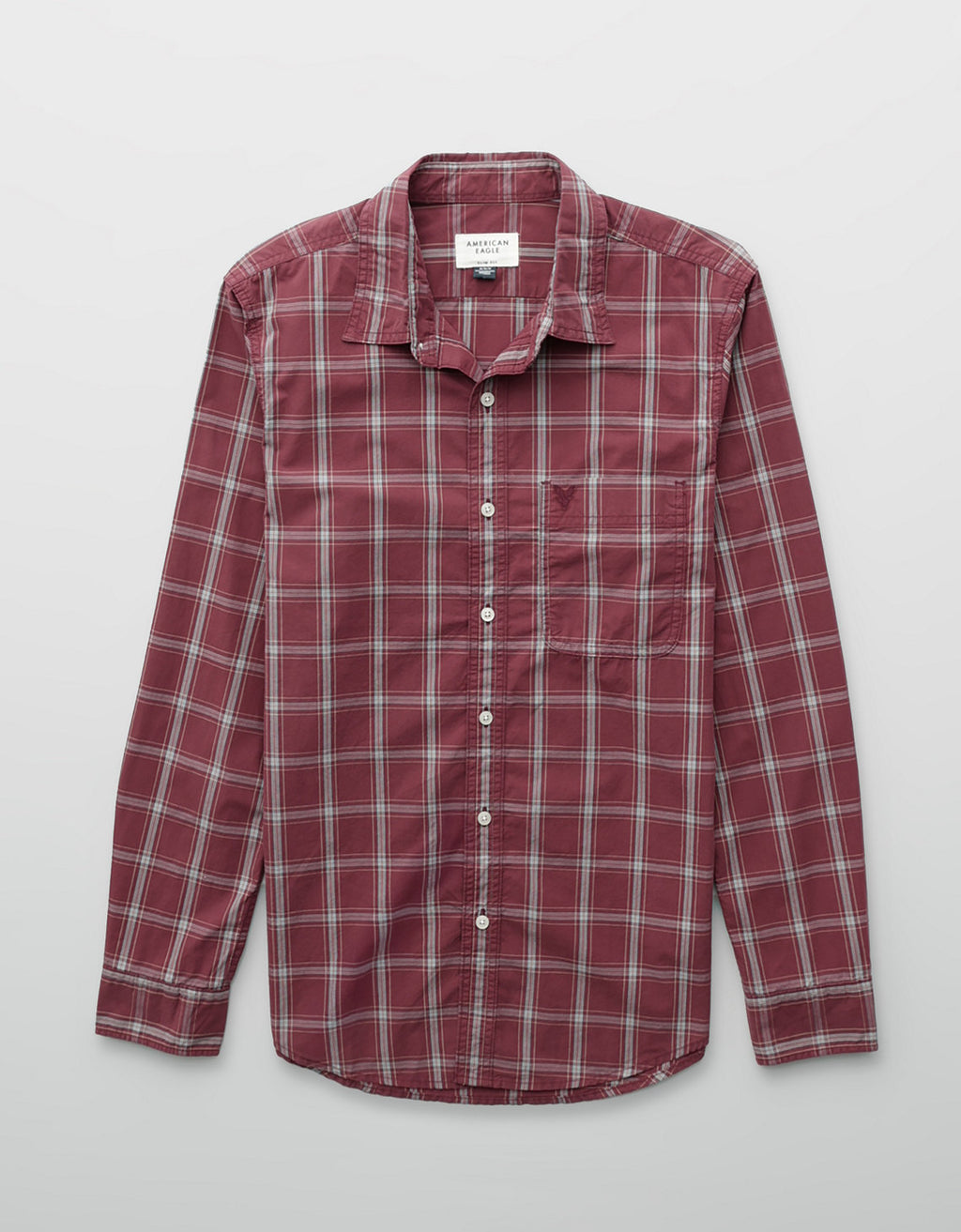 Camisa Everyday Slim Fit Manga Larga Ae - Rojo 0153_2722_683_f
