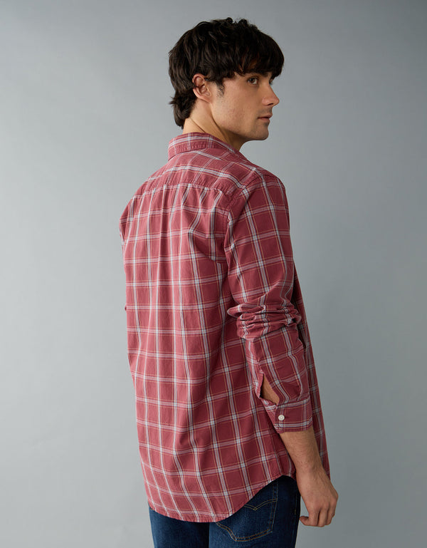 Camisa Everyday Slim Fit Manga Larga Ae - Rojo