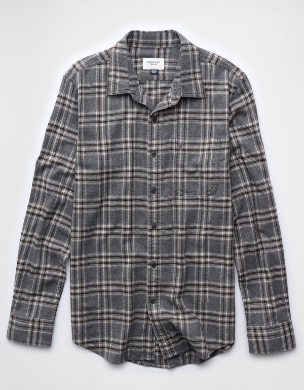 Camisa Slim Fit Everyday Ae - Gris