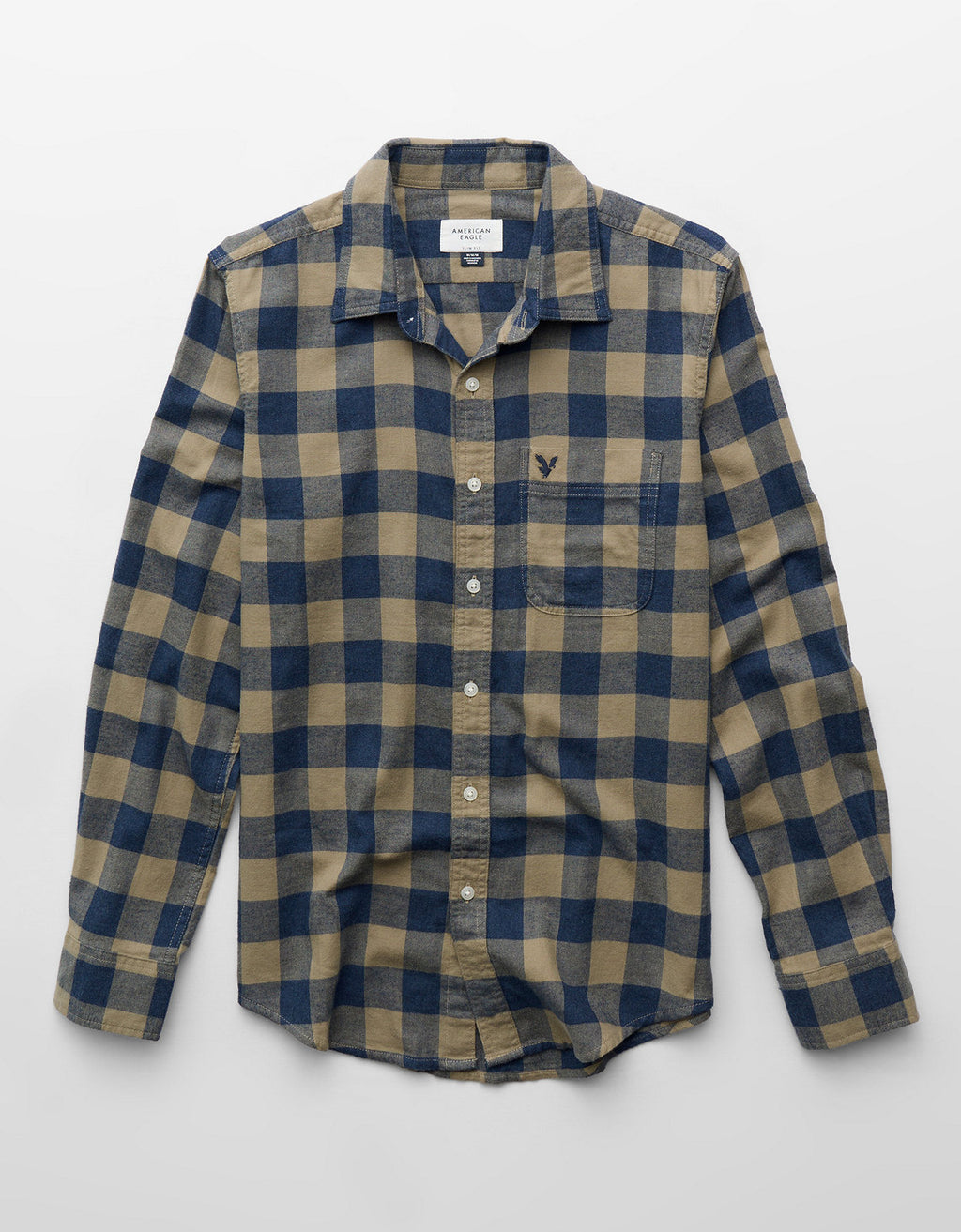 Camisa Slim Fit Everyday Ae - Caqui 0153_3004_212_f