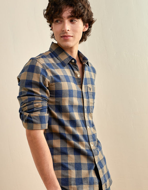 Camisa Slim Fit Everyday Ae - Caqui