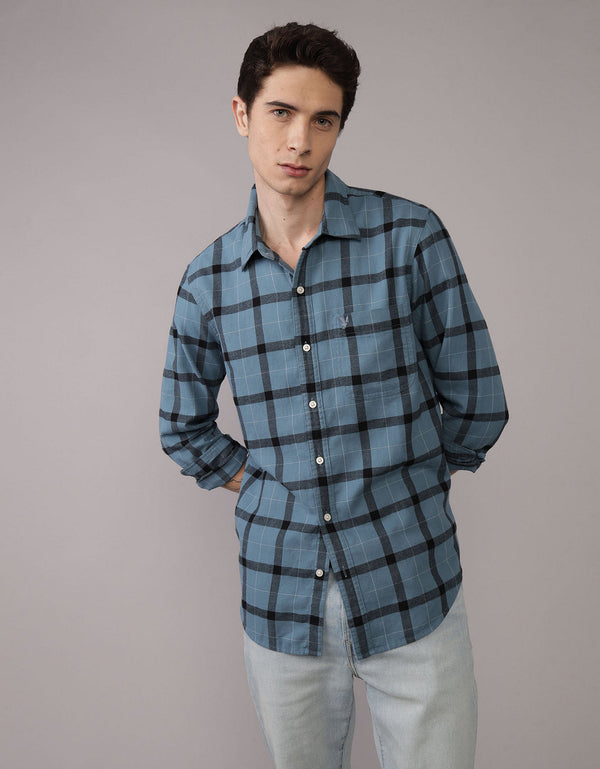 Camisa Slim Fit Everyday Ae - Azul