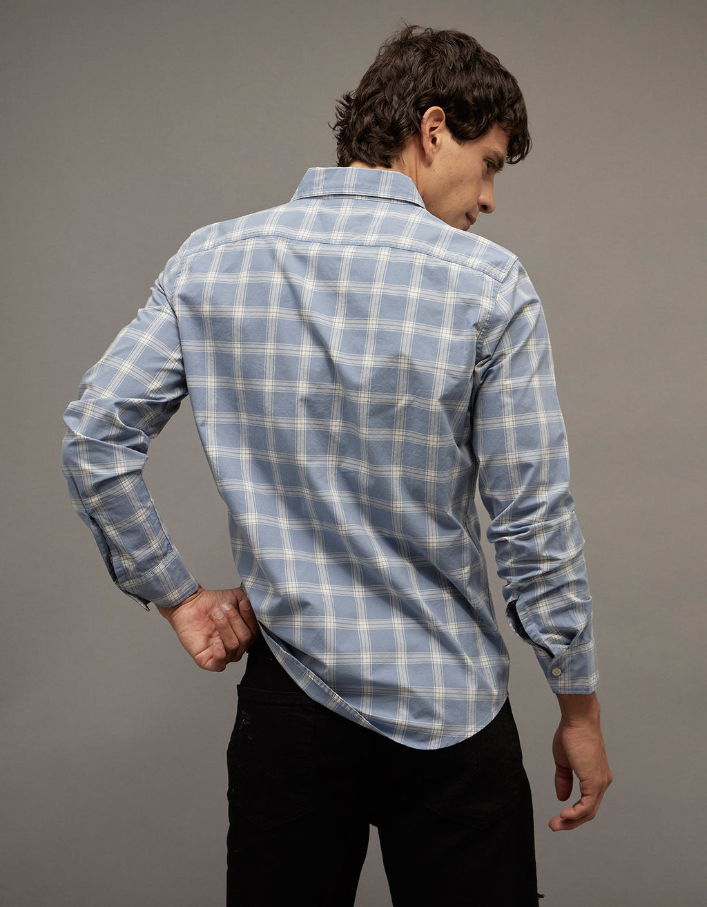 Camisa de Oxford Abotonada Ae - Azul 0153_3016_407_ob