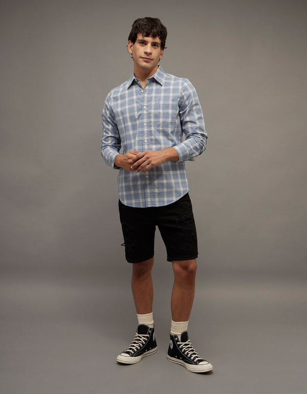 Camisa de Oxford Abotonada Ae - Azul