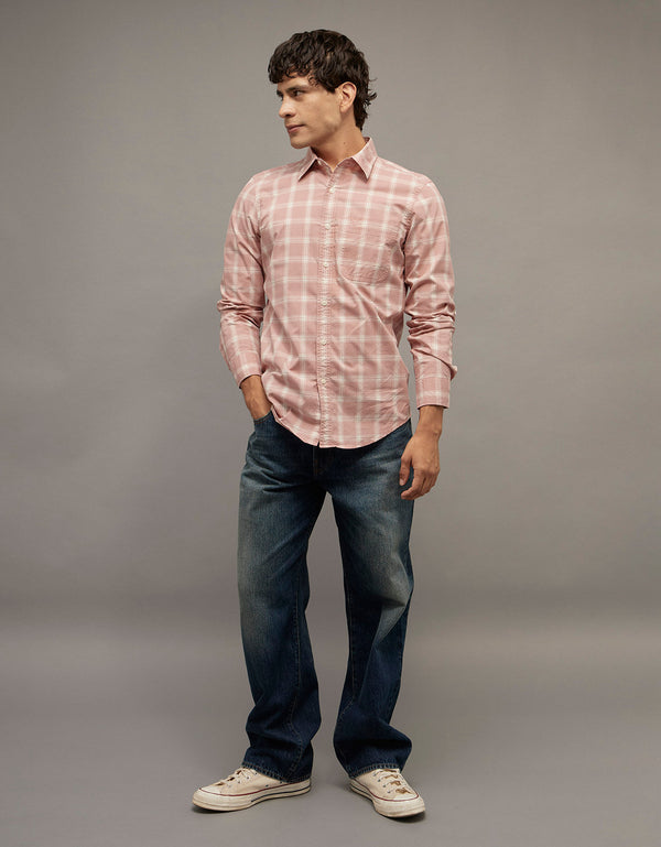 Camisa de Oxford Abotonada Ae - Rojo