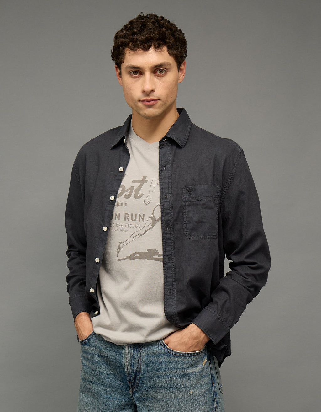 Camisa de Lino con Botones Ae - Generico 0153_3024_004_of