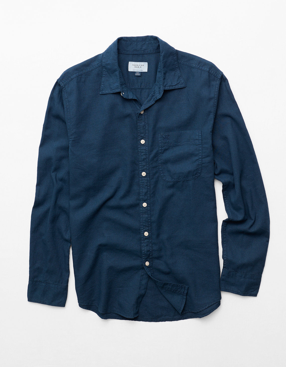 Camisa de Lino con Botones Ae - Azul 0153_3024_410_f