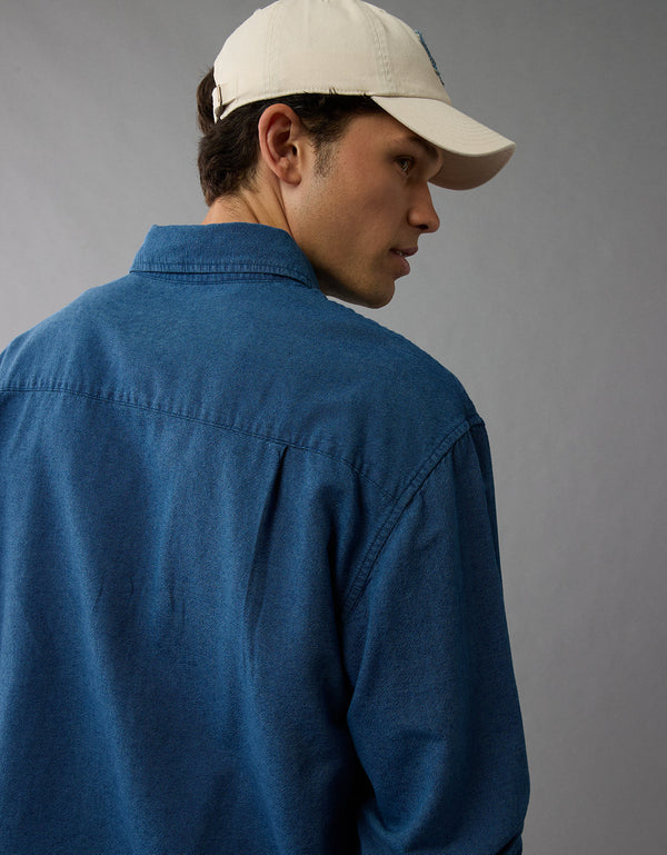 Camisa Manga Larga Hombre AE - Azul