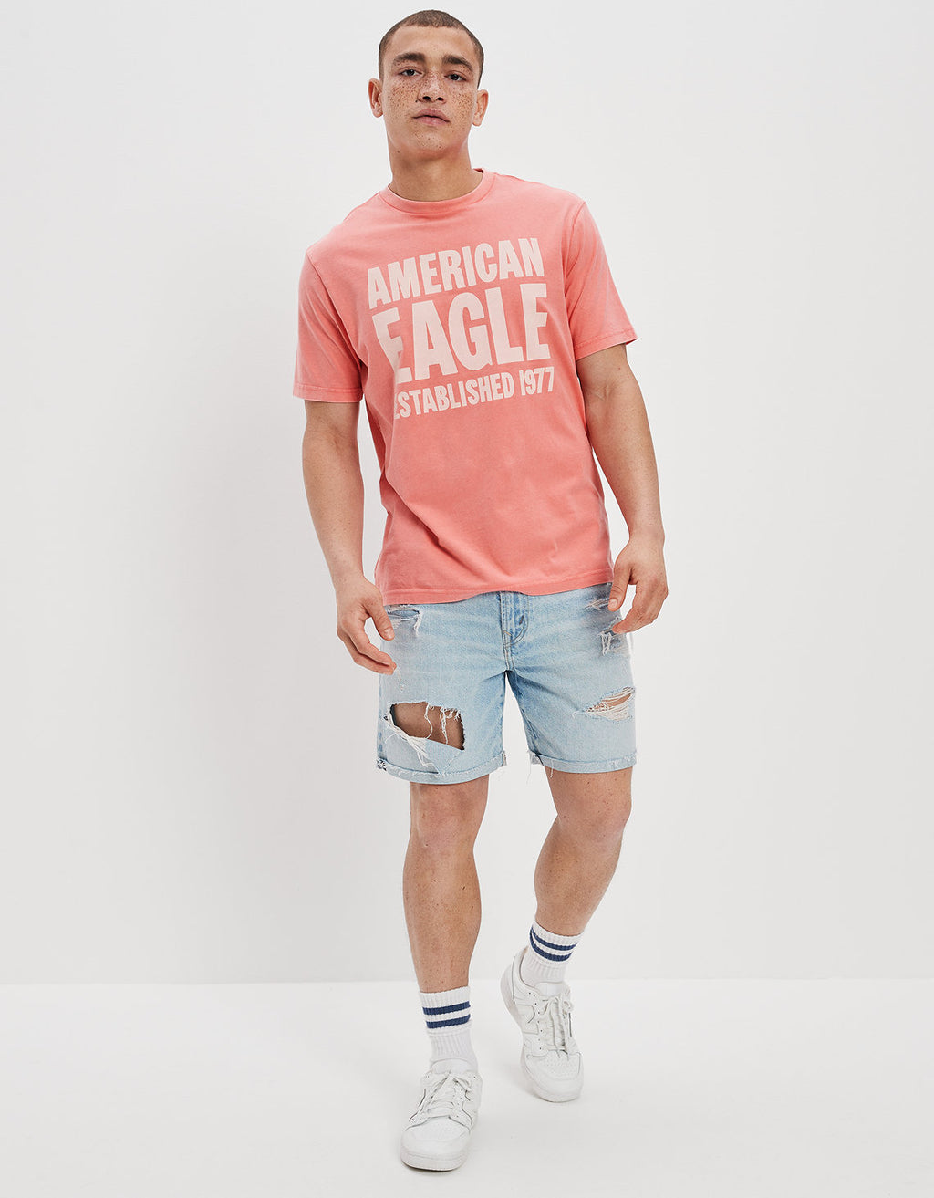 Polera AE Manga corta con gráfico en dip-dye - Rosa 0181_2913_199_os