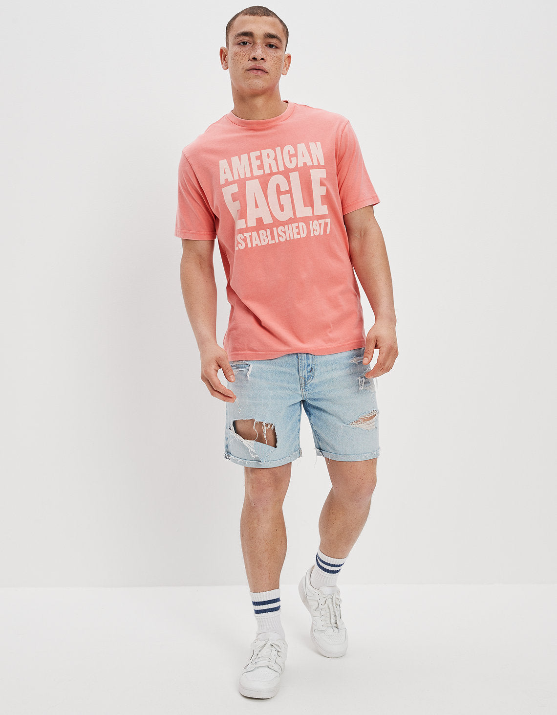 Polera AE Manga corta con gráfico en dip-dye - Rosa 0181_2913_199_os