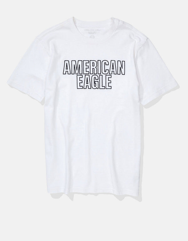 Polera AE Manga corta con gráfico en dip-dye - Blanco
