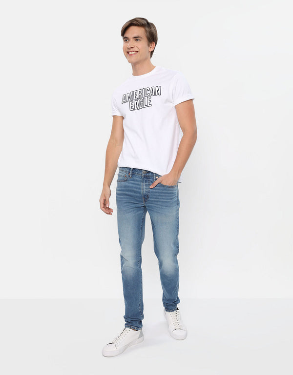 Polera AE Manga corta con gráfico en dip-dye - Blanco