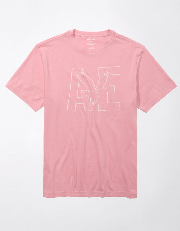 Polo sin Cuello Ae Manga corta con gráfico en dip-dye - Rosa